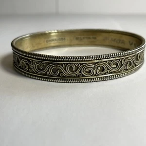 Signed MMA Sterling Silver Bangle Bracelet Amor  Vincit Omni LOVE CONQUERS ALL - Picture 1 of 6