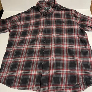 GH Bass Co Flanellhemd Herren 2 x Large rot kariert Langarm geknöpfte Taschen - Bild 1 von 8