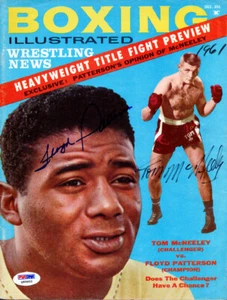 Floyd Patterson & McNeeley Autographed Boxing Illustrated Cover PSA/DNA Q95602 - Picture 1 of 2