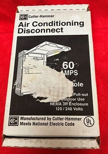 Cutler-Hammer DPU222RP Non-Fusible Pullout A/C Disconnect Switch, Gray  NOS NIB - Picture 1 of 7