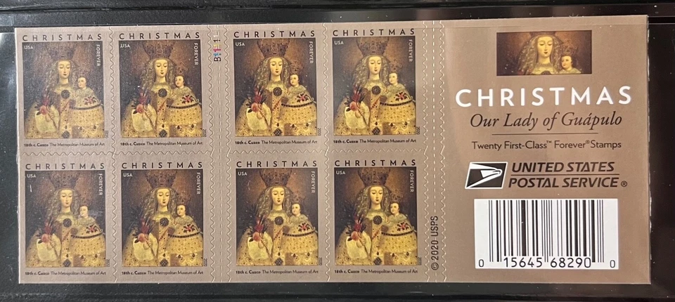 US 5525a Booklet Pane of 20 - FOREVER Christmas stamps. 14.60 Face  - Image 1 of 1
