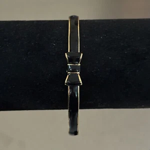 Kate Spade New York Hinged Cuff Bracelet Women's Black & Gold Tone 7.25 Inch - Picture 1 of 10