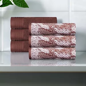 Cotton Marble and Solid Medium Weight Quick Drying Hand Towel Set of 6 - Picture 1 of 45