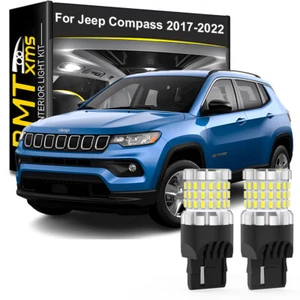 White LED 7443 W21W Backup Reverse Parking Light Bulb For JEEP Compass 2017-2022 - Picture 1 of 14