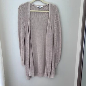 Workshop Republic Clothing Open Knit Duster Cardigan Lightweight Layer L - Picture 1 of 8