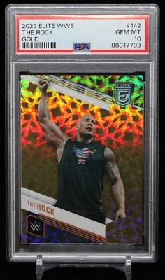 2023 Panini Donruss Elite The Rock Base Gold #10/10 PSA Gem Mint 10 - Image 1 of 2