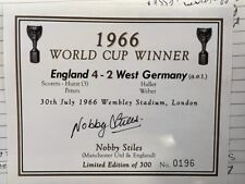 World Cup Winners 66 Signed Champagne Label By  Nobby Stiles £25
