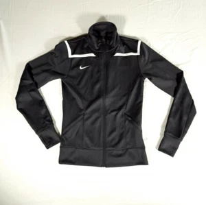 Nike Dri fit Full Zip Windbreaker Adult XS Black Mock Neck Pockets Womens - Picture 1 of 12