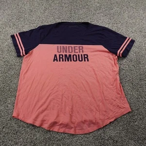 Under Armour Shirt Womens XL Pink Blue Loose UA HeatGear Athletic Active Casual - Picture 1 of 7