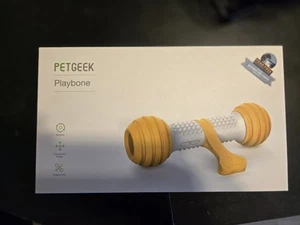 Petgeek Brand:Interactive Dog Bone Toy-Yellow rechargable & chewable-Barely used - Picture 1 of 15