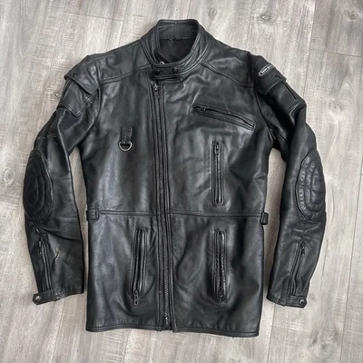 HEIN GERICKE BLACK LEATHER MOTORCYCLE JACKET SIZE 36 - Image 1 of 4