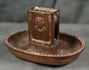 Antique San Fransisco Palace Hotel Solid Brass Matchbox Stand Ashtray - Picture 1 of 2