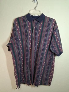 Vintage Mareh Poloshirt Bunt Business Freizeit Golf Baumwolle Herren Größe Large - Bild 1 von 4
