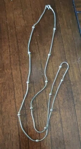 Vintage Signed 925 Sterling Silver Made in Italy Chain with Balls 31" - Picture 1 of 6