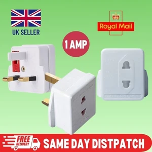 2 Pin To 3-Pin UK Shaver Adapter Plug Converter EU European Euro Europe Adapter - Picture 1 of 10