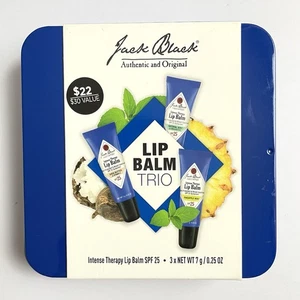 Jack Black Lip Balm Trio Intense Therapy SPF25 Tin Set 3x - Picture 1 of 11