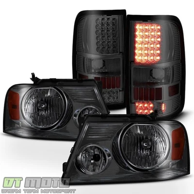 Smoked 2004-2008 F150 F-150 Headlights+Styleside LED Tail Lamps 2006 2007 2008 - Image 1 of 4