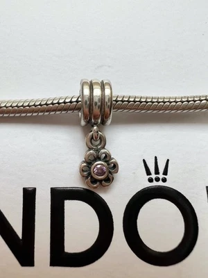 Pandora Charm 790196 mit amethystfarbenem Zirkonia  ALE 925 - Bild 1 von 4