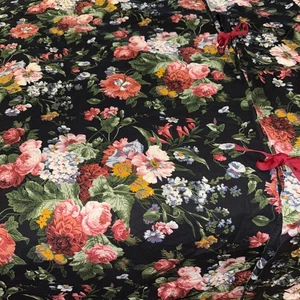 Vintage Ralph Lauren Cossette Isadora Blumenmuster schwarz Queen Bettbezug Französisch Landhaus - Bild 1 von 6