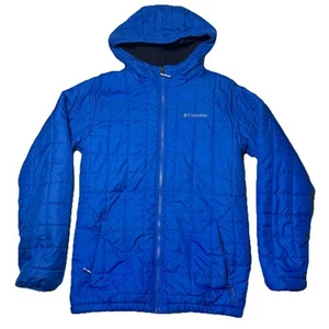 Columbia Ragazzo Rugged Ridge Puffer Jacket L 14-16 Blu Sherpa Foderato Felpa con Cappuccio Zip - Foto 1 di 10