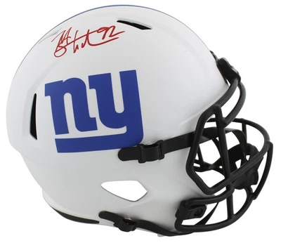 Giants Michael Strahan Authentic Signed Lunar Full Size Speed Rep Helmet BAS Wit - Image 1 of 3
