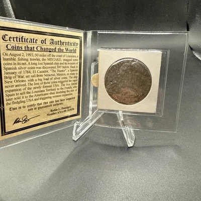 Moneda de Plata Genuina "El Cazador" Colonial Española 8 Reales .90 (con Certificado) Foto 1 de 4