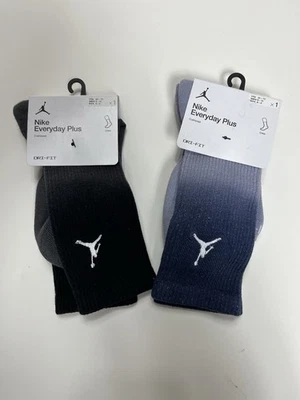 Nike Jordan Everyday Plus Unisex Socks Blue Purple Ombré & Black Gray Ombré 2 PR - Image 1 of 4