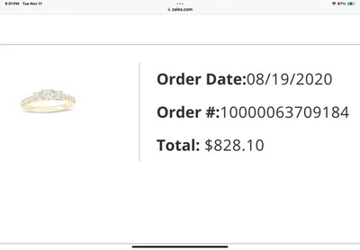 Zales 3 Stone Diamond Ring - Image 1 of 4