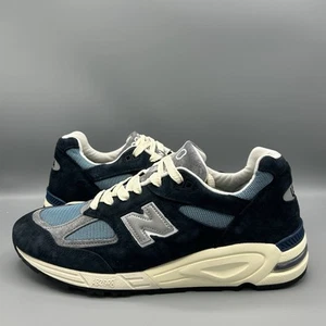 New Balance 990v2 Made In USA Navy Blue Suede Trainers Schuhe UK 10,5 EU 45 US 11 - Bild 1 von 8
