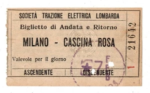 BIGLIETTO  TICKET   TRAM    S.T.E.L.  LINEA    MILANO  CASCINA  ROSA - Picture 1 of 2