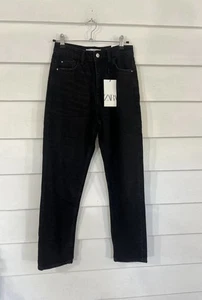 New ZARA Woman Black Mom Fit High Rise Ankle Length Slim Jeans Size US 4 B1805 - Picture 1 of 24