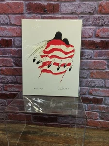 Print Arthur J. Short Bull Watercolor Medicine Couple Oglala Sioux Artist 1991  - Picture 1 of 6