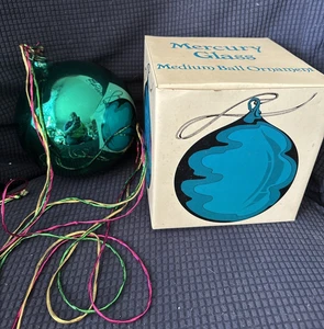 Department 56 verde/turchese vetro mercurio sfera media ornamento #4840-7,5" - Foto 1 di 7