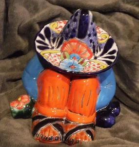 Statue terracotta Panchito sleeping Mexican man -THE CASTILLO MEXICAN ART - Picture 1 of 9