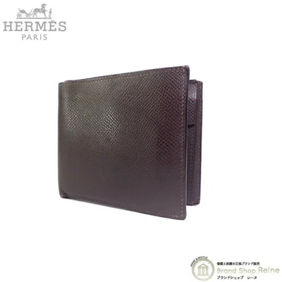 Cartera Hermes MC2 Veau Epsom Marrón Doble Pliegue Usada, Porta Cajas de Cuero para Hombre de J Foto 1 de 4