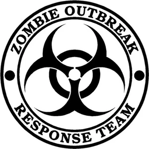 Calcomanía de vinilo Zombie Outbreak Response Team pegatina coche camión tú eliges color y talla - Imagen 1 de 3