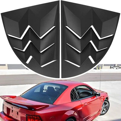 2pcs Side Window Louvers Sun Shade Cover Matte Black for Ford Mustang 1999-2004 - Изображение 1 из 4