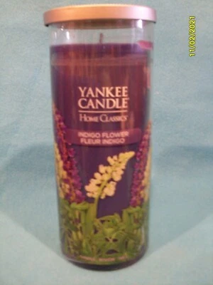 Yankee Candle flor índigo grande 20 oz. Pilar de mecha única *NUEVO* Foto 1 de 4
