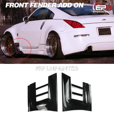 For Nissan Z33 350Z FRP Front Fender Addon Spats Vent Duct Mudguards 2Pcs Parts - Image 1 of 4