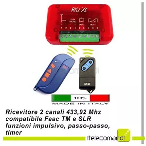Receptor Radio Receptor Nologo RX2XL 2 Canales Compatible faac Tm Y Digital SLR - Imagen 1 de 1