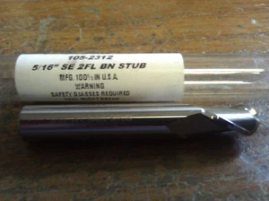 .3125" 5/16" 2 FLUTE SINGLE END STUB CARBIDE BALL END MILL - Picture 1 of 1
