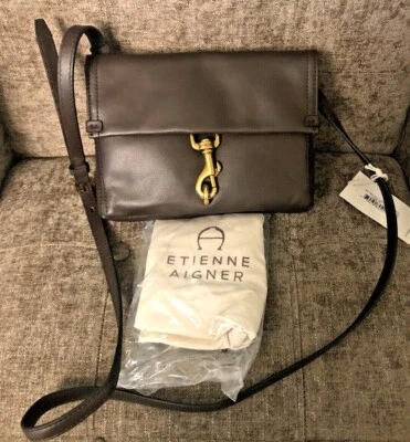 Bolso Bandolera Pequeño Etienne Aigner Harper MOCHA Cuero Marrón Nuevo con Etiquetas $198 Foto 1 de 4
