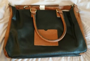 Bolso de Mano de Compras Monsoon Accessorize Negro y Bronceado Cuero Sintético Nuevo con Etiquetas  - Imagen 1 de 5
