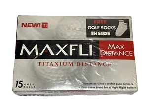 Maxfli Titanium Distance Golf Balls 15 pack/Free Golf Socks pair Sealed pack NOS - Picture 1 of 12