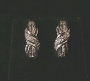 Stunning Vintage Sterling Silver CZ Encrusted Earring Set. Make Offer! #1326 - Picture 1 of 5