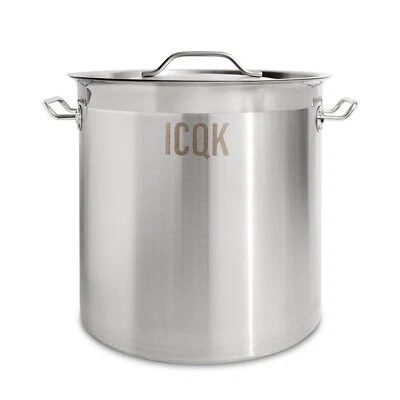 ICQK Pentola Acciaio Inox, Coperchio, Adatto Induzione, Elettrico, Ceramica, Gas - Immagine 1 di 3