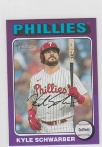 2024 Topps Heritage Mini #161 Kyle Schwarber Frontera Púrpura 13/15 Filis - Imagen 1 de 1