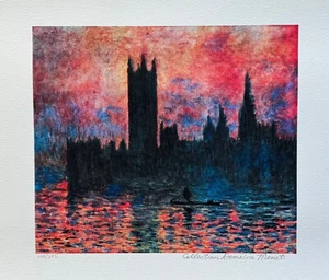 Claude Monet HOUSES OF PARLIAMENT Estate Signed Limited Edition Giclee 12" x 16" - Picture 1 of 10