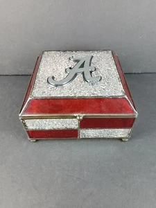 Alabama Crimson Tide Traditions Art Glass Tiffany Style Container Dish 6" Decor - Picture 1 of 12
