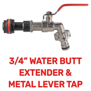 3/4" BRASS BARREL TAP + WATER BUTT, BEER REPLACEMENT TAP HOZELOCK COMPATIBLE UK - Picture 1 of 21